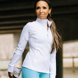 Zyia White Fitted Flight Jacket (XL)